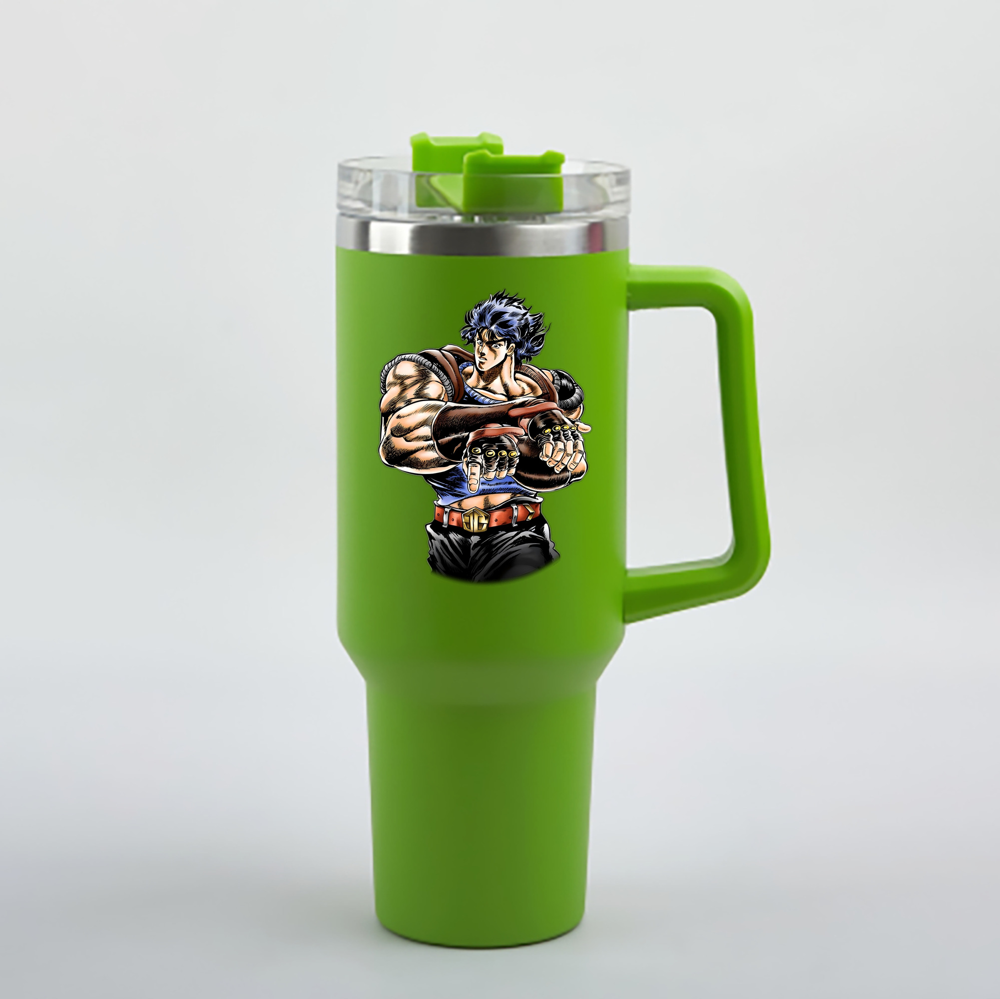 （画像用） ジョジョの奇妙な冒険 /ジョナサン?ジョースター JoJo's Bizarre Adventure Jonathan Joestar 1200mL車用タンブラー - クリスタルステッカー（プラスチックストロー付き）